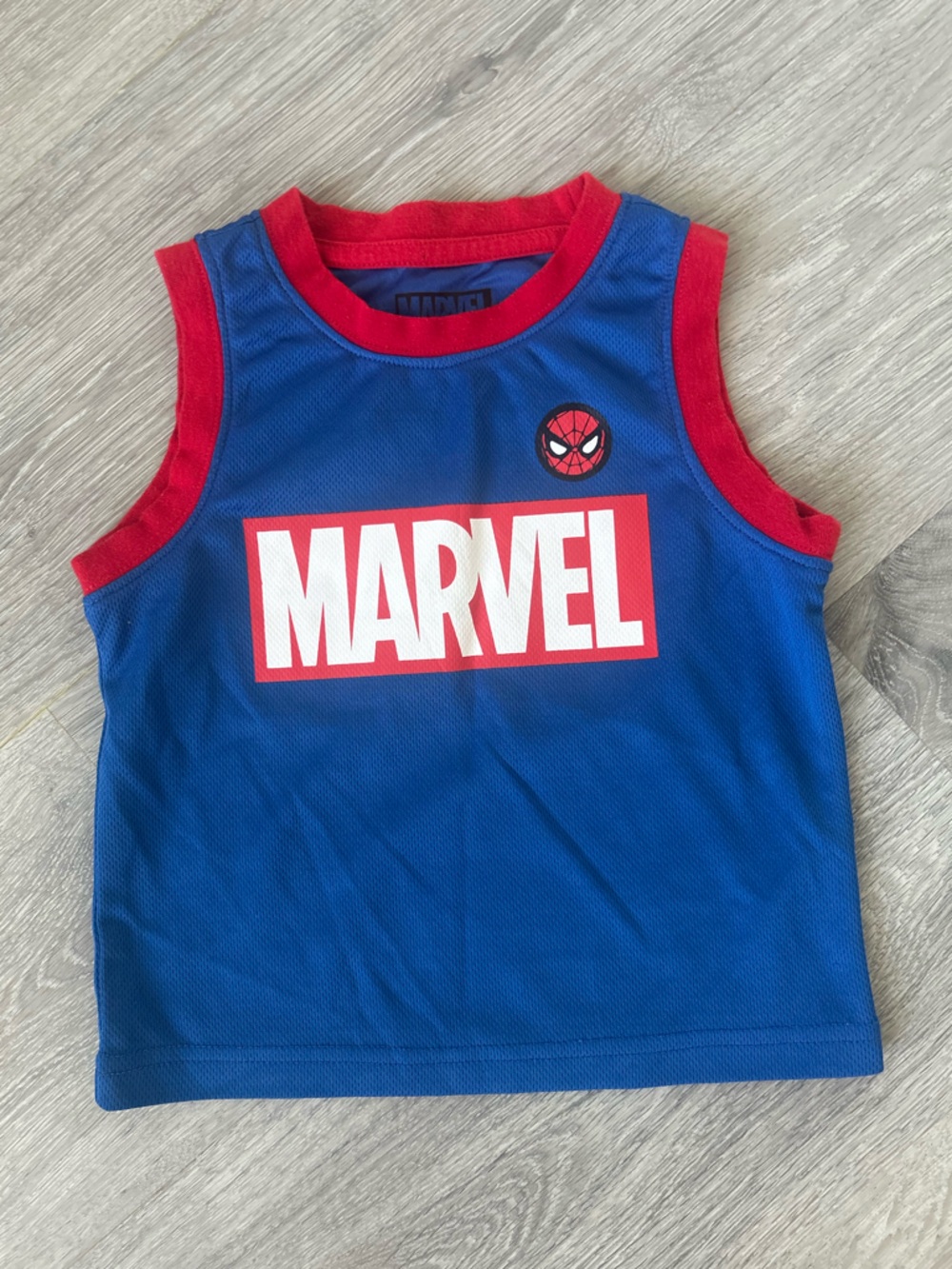 Marvel Spider‑Man Toddler Basketball Jersey — Blue/Red, Size 2T, Gently Worn